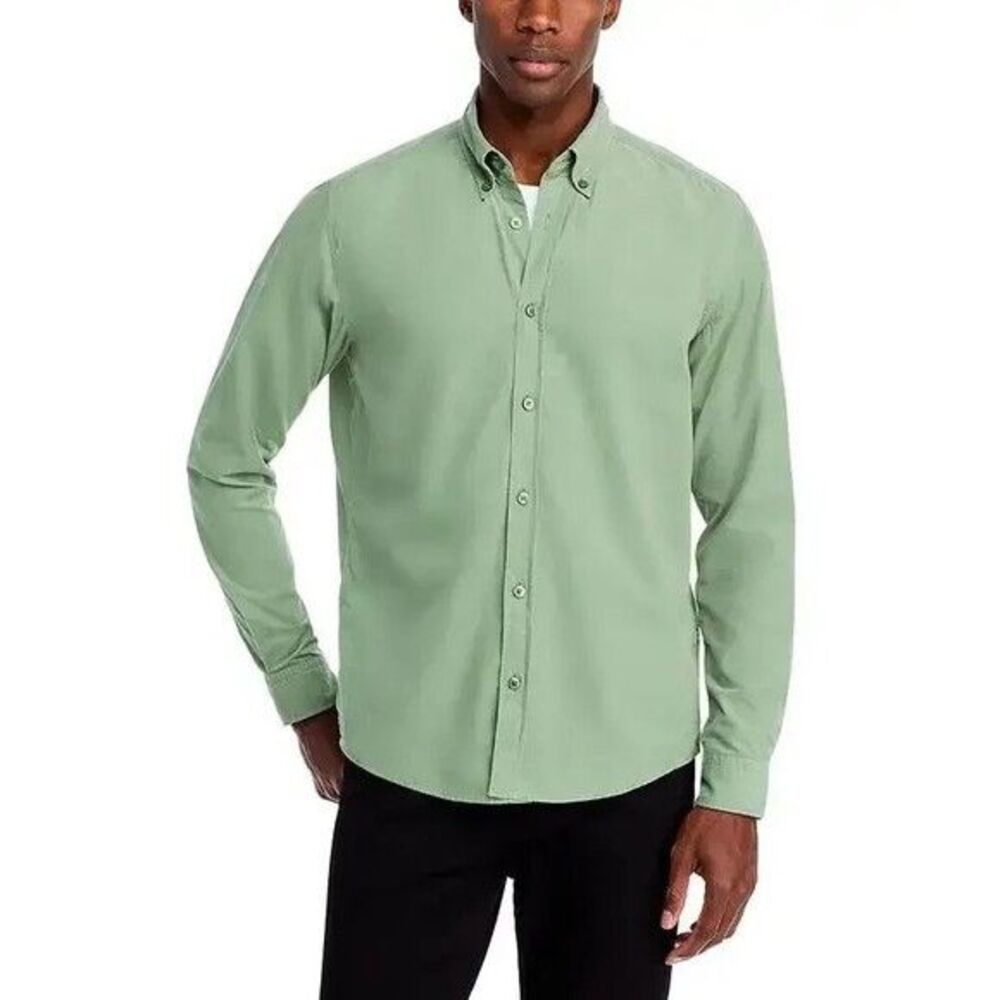 $178 NEW HUGO BOSS Mens Small Green Baby Corduroy Long Sleeve Flannel Shirt